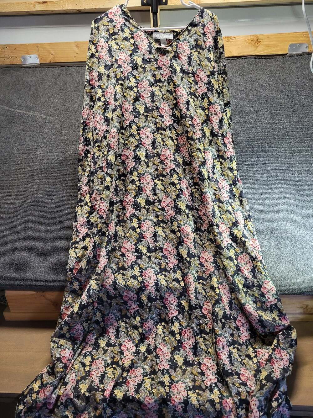 Vtg Erika Taylor Intimates Floral Dress Sz L Women's Cottagecore